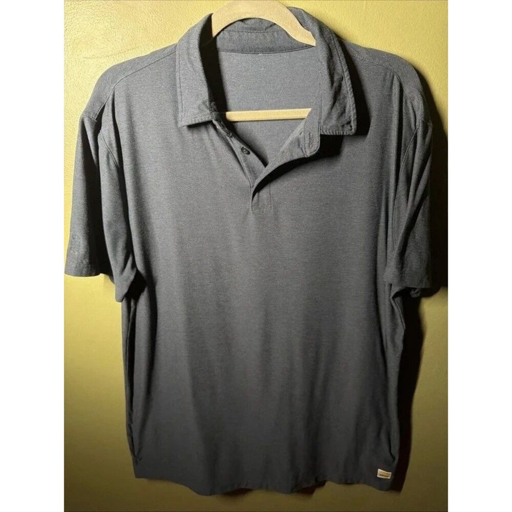 Vuori Strato Tech Polo Shirt Mens Large Stretch Performance Blue